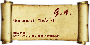 Gerendai Abád névjegykártya